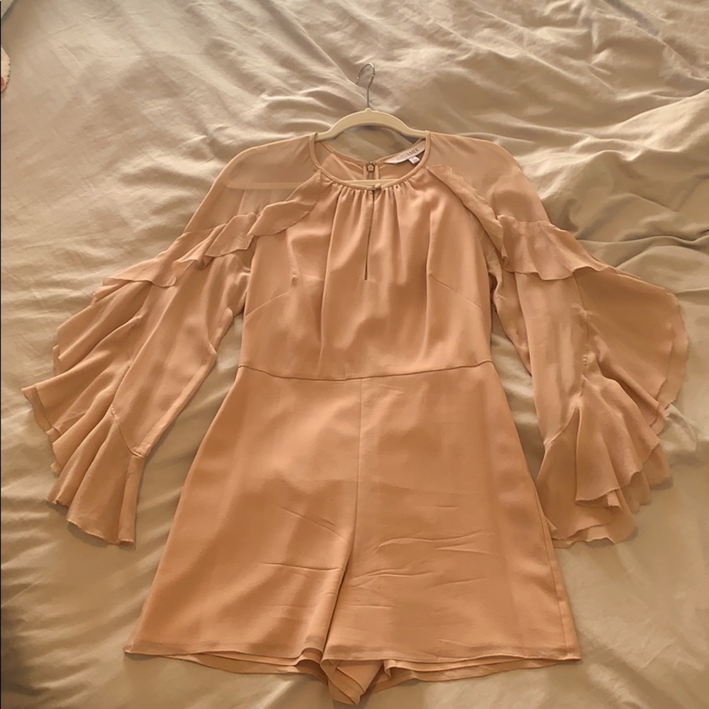 INTERMIX Blush Silk Ruffled Romper Size 0